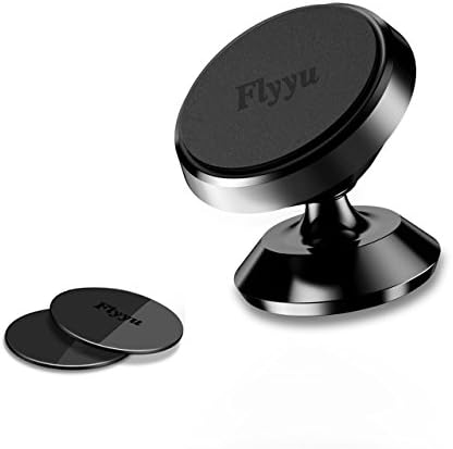 Cell Phone Holder for Car, Flyyu Universal Stick on Dashboard Magnetic Mobile Phone Car Mount Holder GPS Cradle 360°Rotation for Smartphones,iphone, Samsung, HTC, LG, Mini Tablets, and More
