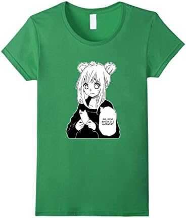 Womens Anime Girl Texting T Shirt Hot Fashion T Shirt Medium Grass