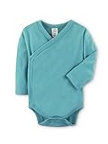 Colored Organics Baby Organic Kimono Bodysuit Long Sleeve 3-6 Months - Teal