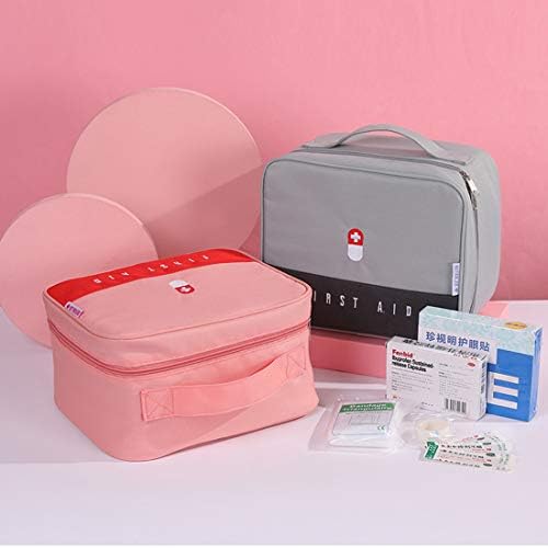 Zippered First Aid Bag Medication Organizer Emergency Empty Pouch Carrier with 5 Pockets Oxford Cloth Travel Medicine Pill Case with Handle Medical Embroidered Bags 9.84 x 7.87 x 5.31 inches (Pink) 7 Zippered First Aid Bag Medication Organizer Emergency Empty Pouch Carrier with 5 Pockets Oxford Cloth Travel Medicine Pill Case with Handle Medical Embroidered Bags 9.84 x 7.87 x 5.31 inches (Pink)