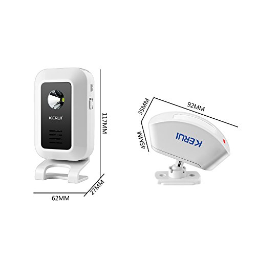 KERUI Wireless Split Welcome Motion Sensor Alert Alarm System Doorbell Door Bell with Long Range Receiver and Transmitter Home or Office Security Protection for Front Doors Entryways Garages - Thumbnail 7