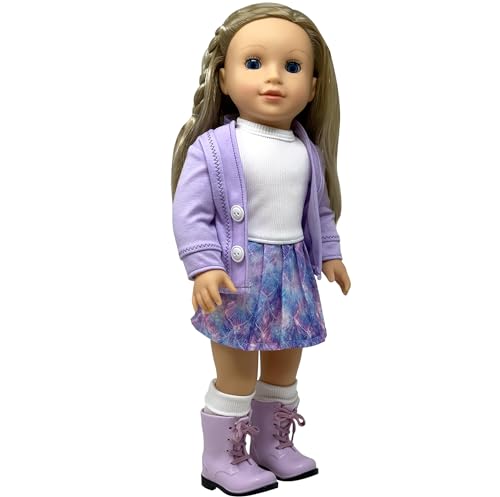 18 Inch Dolls with Soft Hair and Accessories – Soft Body 18 inch Doll with Sleeping Eyes, Poseable Vinyl Arms & Legs, Dress Outfit – Cute 18