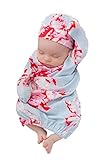 Baby Be Mine Newborn Gown and Hat Set Layette Romper Coming Home Outfit (Newborn 0-3 Months, Mae)