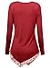 DJT Women's Long Sleeve Boat Neck Lace Hem Hankerchief Tunic Shirts Large Wine