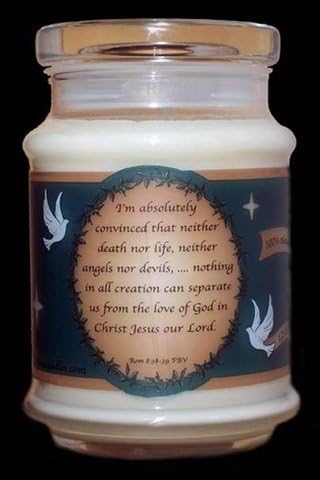 The Vine Candles Candle - Jar - Eucalyptus Mint (Soy) - ROM 8:38-39 (12 Oz)