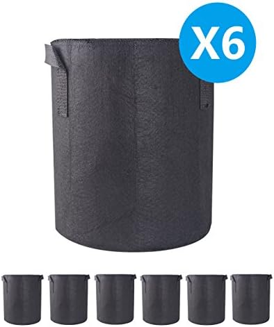 A1KINGDOM 6-PACK 15 Gallon Grow Bags Heavy Duty Thickened Non-woven Smart Plant Aeration Fabric Pots Containers with Handles for Nursery Garden and Planting …