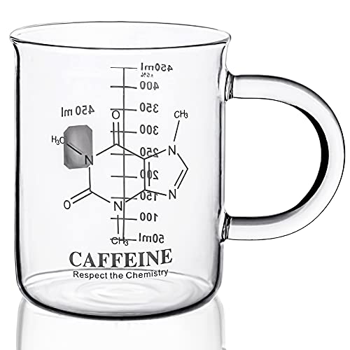 Koffeinbecher, Chemie-Kaffeetasse, 450 ml, Borosilikatglas, Messbecher (450 ml)