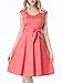 IVNIS Women's Vintage 1950s Semi Fixed Belt Rockabilly Swing Dresses With Pockets