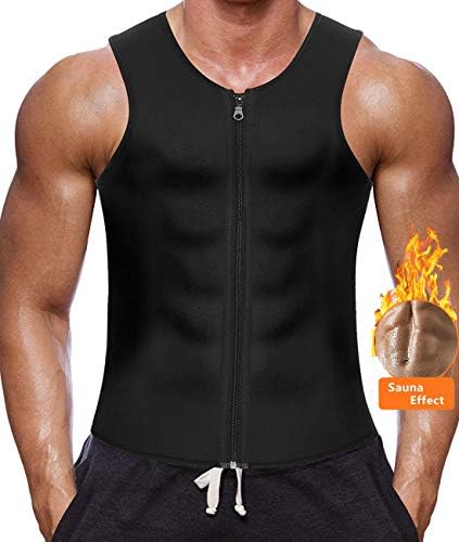 Men Waist Trainer Vest for Weightloss Hot Neoprene Corset Body Shaper Zipper Sauna Tank Top Workout Shirt Fitness Sweat Suit