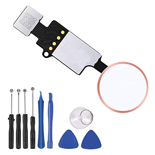 ALMOCN Home Button Replacement for iPhone 7/7 Plus/8/8 Plus with Return Function, No Touch ID,Version 5.0 Home Button Main Key Flex Cable Replacement, with Repair Tools (Rose Gold)