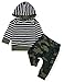 Toddler Infant Baby Boy Clothes Casual Camouflage Print Long Sleeve Stripe Hoodie Tops Sweatsuit Pants 2 Pcs Outfit Set(0-6M)