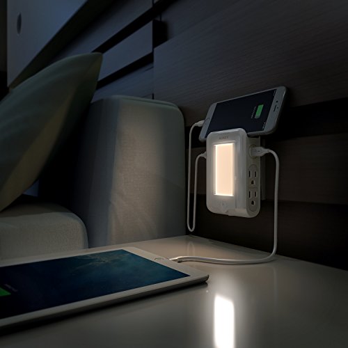 AUKEY USB Outlet with Night Light Plug in, 300 Joules Surge Protection Wall Outlet with 2 USB Charging Ports for Bedroom, Hallway, Bathroom and More - Thumbnail 6