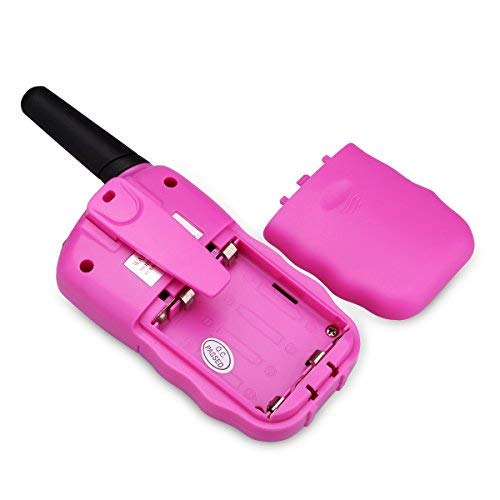 FLOUREON Walkie Talky for Kids Two Pack 22 Channel Two Way Radio 3000M (MAX 5000M Open Field) UHF Long Range Handheld (Pink)