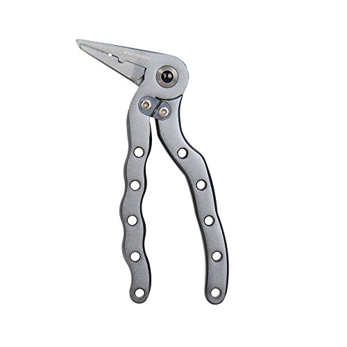 MadBite Falcon Angled Head Aluminum Fishing PliersÂ â€“Â Braid Cutters - Hook RemoverÂ - Line CutterÂ â€“ Snap Ring Plier - Spring Loaded Super Sharp Tungsten Carbide Cutters