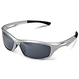 Duduma Polarized Sports Sunglasses Sports Wrap for Running Cycling Fishing Golf Tr90 Unbreakable Frame (silver/black)