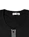 Doublju Mens Henley T-Shorts with Short Sleeve Black, Asia XL/ US L