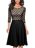 Miusol Women's 1950'S Style 2/3 Sleeve Evening Party Swing Dress