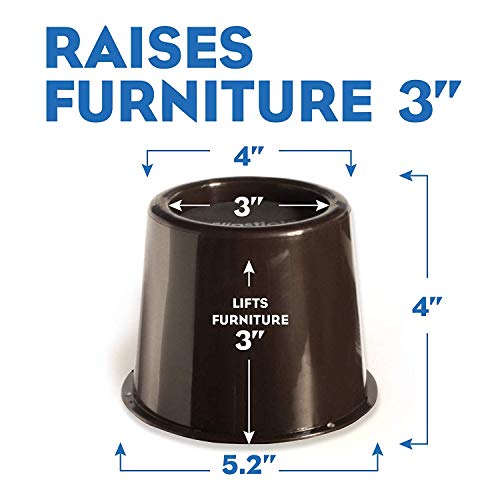 Slipstick CB652 3 Inch Under Bed Storage Bed Risers / Furniture Risers