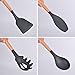 Kitchen Utensils,WiK Suang Silicone Kitchen Utensil Set 8-Piece Cooking Utensils Set with Bamboo Wood Handles for Nonstick Cookware, with Bonus Peeler