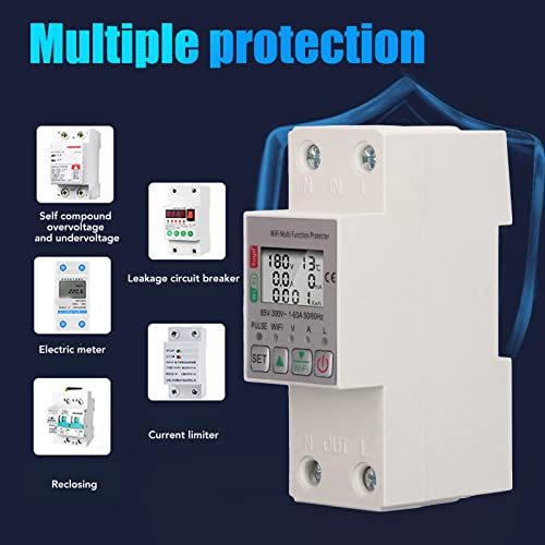 Inalámbrico 63A WiFi Smart Power, Interruptor de Disyuntor Inteligente WiFi Interruptor de Medidor de Potencia Inteligente WiFi Interruptor de Medidor con Medición y Disyuntor