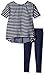 Nautica Girls' Knit Top with Chambray Details and Legging Set