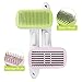YLONG Pet Grooming Brushes 2Packs Self-Cleaning Slicker Brush and Massage Brush for Dogs and Cats Easy to Clean Pet Deshedding Grooming Tools for Long haired to short haired(Pink and Green)