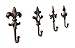 GASARÉ, Key Holder for Wall Mount, Cast Iron Key Hook, Fleur de Lis Design, Screws and Anchors, Large Size of 5 x 3¼ Inches Each, Brown, 4 Units