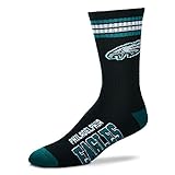 NFL 4 Stripe Deuce Socks - Men's Large (fits 10-13) (Philadelphia Eagles)