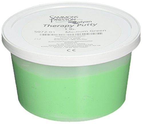 Sammons Preston Therapy Putty for Physical Therapeutic Hand Exercises, Flexible Putty for Finger and Hand Recovery and Rehabilitation, Strength Training, Occupational Therapy, 1 Pound, Medium, Green