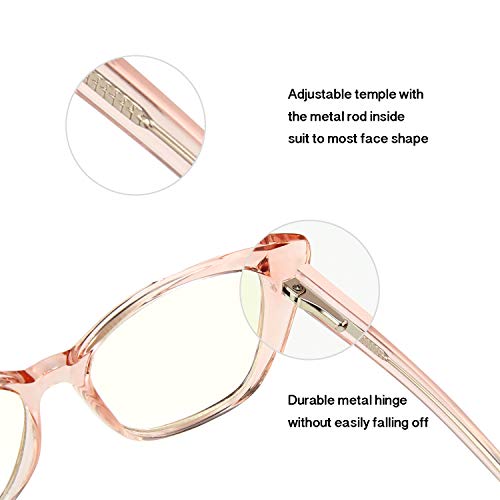 SUPACK Stylish Cat-Eye Blue Light Blocking Glasses, Diamond Cutting Design Frame, Computer Reading/Gaming/TV Eyeglasses for Women-SU201TF