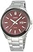 Casio Men's MTP1318BD-4AV Silver Stainless-Steel Quartz Watch with Red Dial