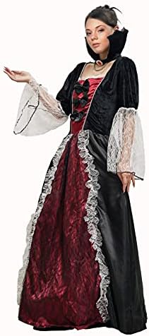 Amazon.com: Victorian Vampire Costume: Red Vampiress Halloween Fancy Dress  (S) : Clothing, Shoes & Jewelry