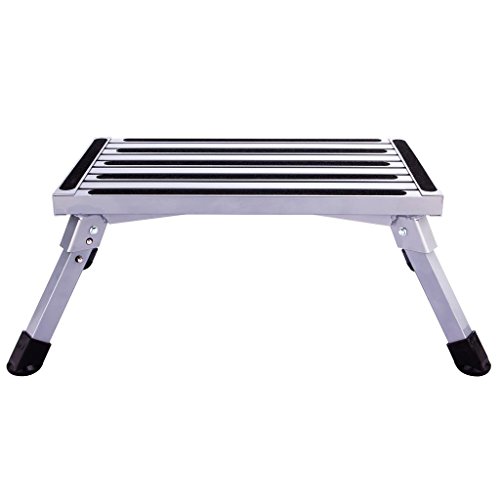 Idealchoice Aluminum Folding Platform Steps,Portable RV Step Stool, Folding Platform Stools Portable Ladder for Trailer,Vehicle - Thumbnail 2