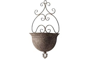 NOONEAU Vintage Wall Planters for Indoor Plants - Metal Wall Planter Holder, Half Round Hanging Basket Flower Pots, Unique Pastoral Retro Decoration for Succulent, Outdoor(H- 20.5 in)