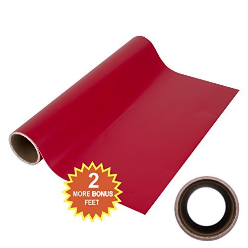 Angel Crafts WEEDS EASILY CARDINAL RED MATTE ADHESIVE VINYL 12" X 8' ROLL of Non-Stretchy, Made in USA for Cricut, Silhouette Cameo, Oracal Vinyl Cutters, Printers, Letters, Decals, Signs