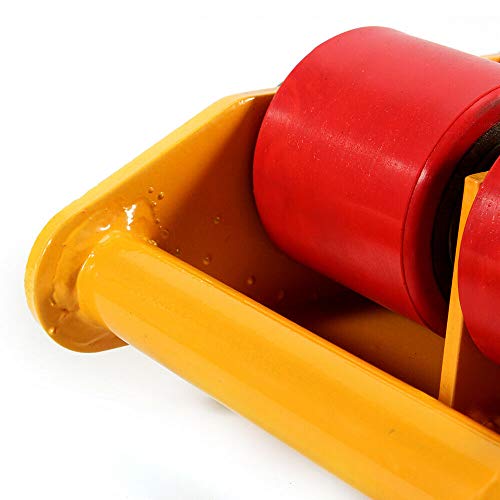 6T 4 Rollers Machinery Mover with 360°Rotation Wheel 13200 LB Industrial Dolly Skate Mover for Furniture Heavy Machinery (Yellow) - Thumbnail 2