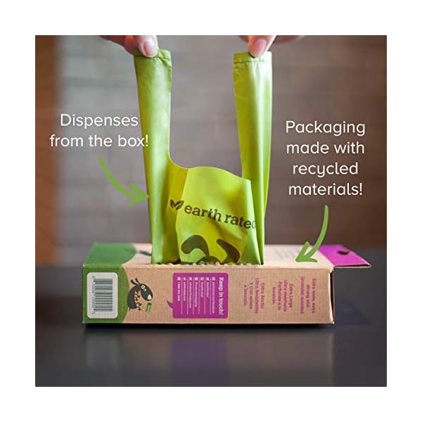 Earth Rated Dog Poop Bags with Handles, Easy Tie and Guaranteed Leakproof, Lavender Scented, 120 Handle Bags