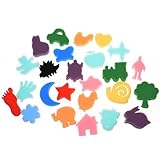 BCP 24pcs Assorted pattern Children's Art Craft Artist Studio Sponge Painting Shapes