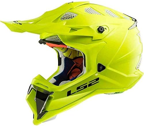 Motocross Helmet Off Road Dirt Bike Mx Helmet LS2 MX470 SUBVERTER Hi-Viz Yellow Motorbike Downhill Racing ATV Quad Sports Enduro ECE 22.05 Approved (M)