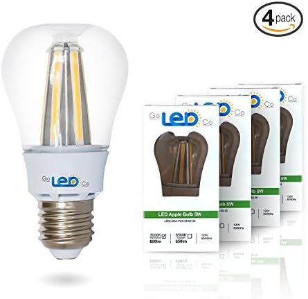 Led Light Bulbs for Home 60 watt Equivalent 8 Watt lights A19 Brightest Bulb Energy Star Soft White Glow Lighting 3000K 810 Lumens 2 Year Warranty 4-Pack