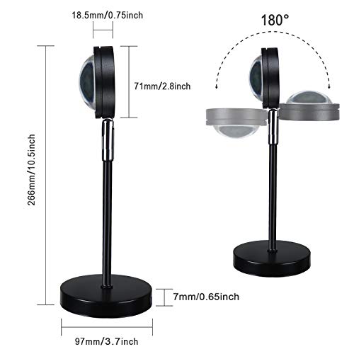 Sunset Lamp ,Sunset Projection Lamp,180 Degree Rotation USB Sunset Night Light,Romantic Visual LED Light for Home Party Living Room Bedroom Decor