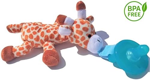 BabyLuxe Giraffe Infant Plush Toy and Pacifier Holder - Gender Neutral Binky, Detachable