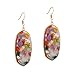 XOCARTIGE Dangle Earrings for Women Mottled Resin Acrylic Earrings Rhombus Drop Hook Earring for Girls