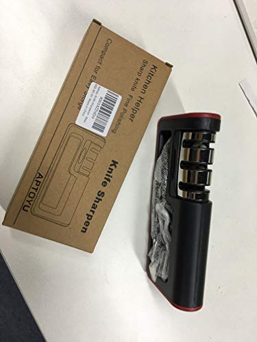 Kitchen Knife Sharpener, 3-Stage Knife Sharpening Tool Helps Repair, Restore and Polish Blades - Reveal a Razor-sharp Blade, (Cut-Resistant Glove Included) - Thumbnail 7