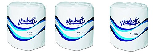 Windsoft 2400 Single Roll Two Ply Premium Bath Tissue (Case of 24 Rolls) (3-(Case of 24 Rolls))