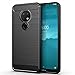 Nokia 6.2 Case, Nokia 7.2 Case, Androgate Slim Soft Flexible TPU Rubber Shock-Absorbent Skin Bumper Case, Black