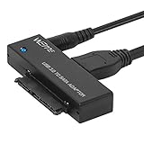 WEme USB 3.0 to SATA Converter Adapter for 2.5 3.5 Inch Hard Drive Disk SSD HDD, Power Adapter and USB 3.0 Cable Included