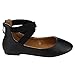 BELLA MARIE FC45 Girl's Toddler Criss Cross Elastic Ankle Strap Ballet Flats