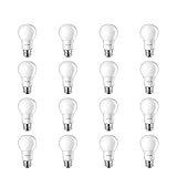 Philips LED Non-Dimmable A19 Frosted Light Bulb: 800-Lumen, 2700-Kelvin, 8.5-Watt (60-Watt Equivalent), E26 Base, Soft White, 16-Pack