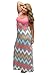 Linsery Women's Plus Size Scoop Neck Tank Top Chevron Zig Zag Stripe Maxi Dress